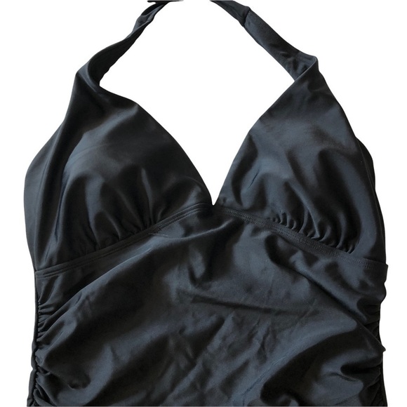 Hilor Halter Tie One Piece Swimsuit Black US 12 - Picture 2 of 12